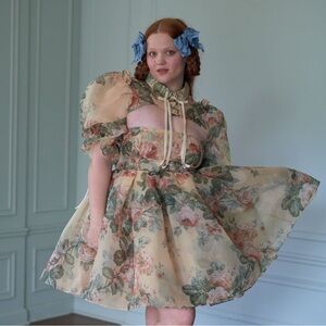 Selkie Butter Rose Puff Dress 6x NWT